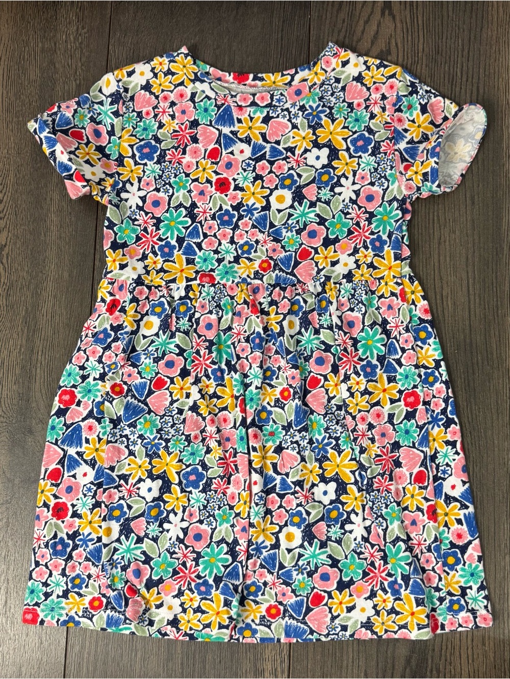 okie dokie Floral Neckline Tee - Yellow, Pink, Red, Blue